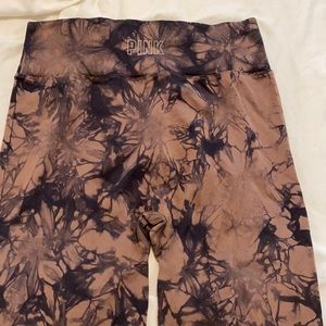 PINK Victoria’s Secret brown and black tie dye leggings
